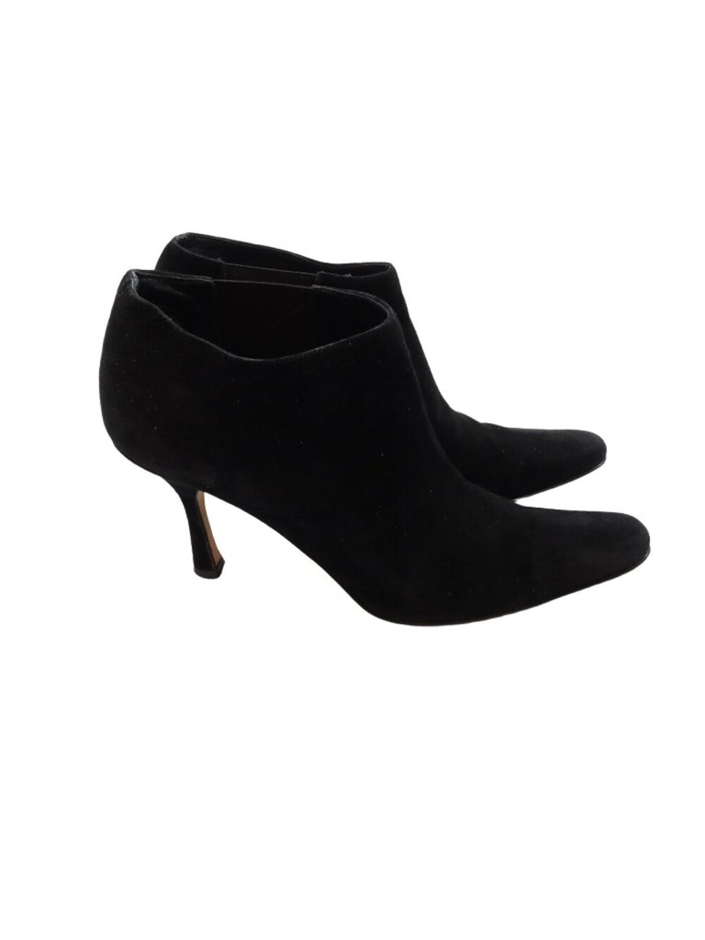 ISAAC MIZRAHI Y2K Black Suede Heeled Ankle Boots Size 7 Whimsigoth Witchy